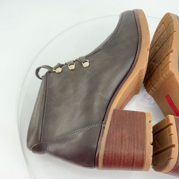 Pikolinos Llanes Wallabee Cut Boot Women's Size 42 11 Olive Leather Block Heel - Picture 9 of 16